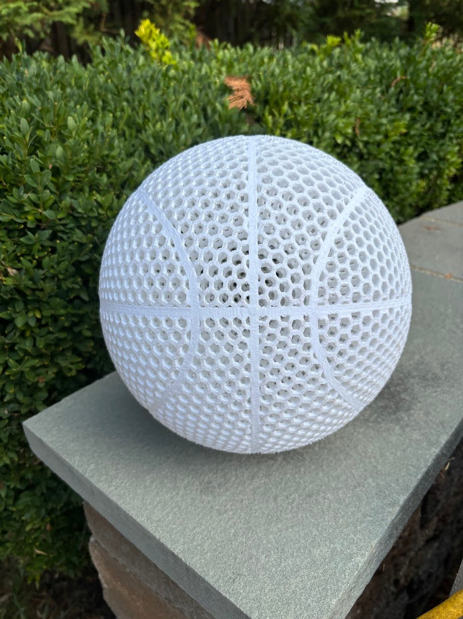 Full Size White Airless Basketball