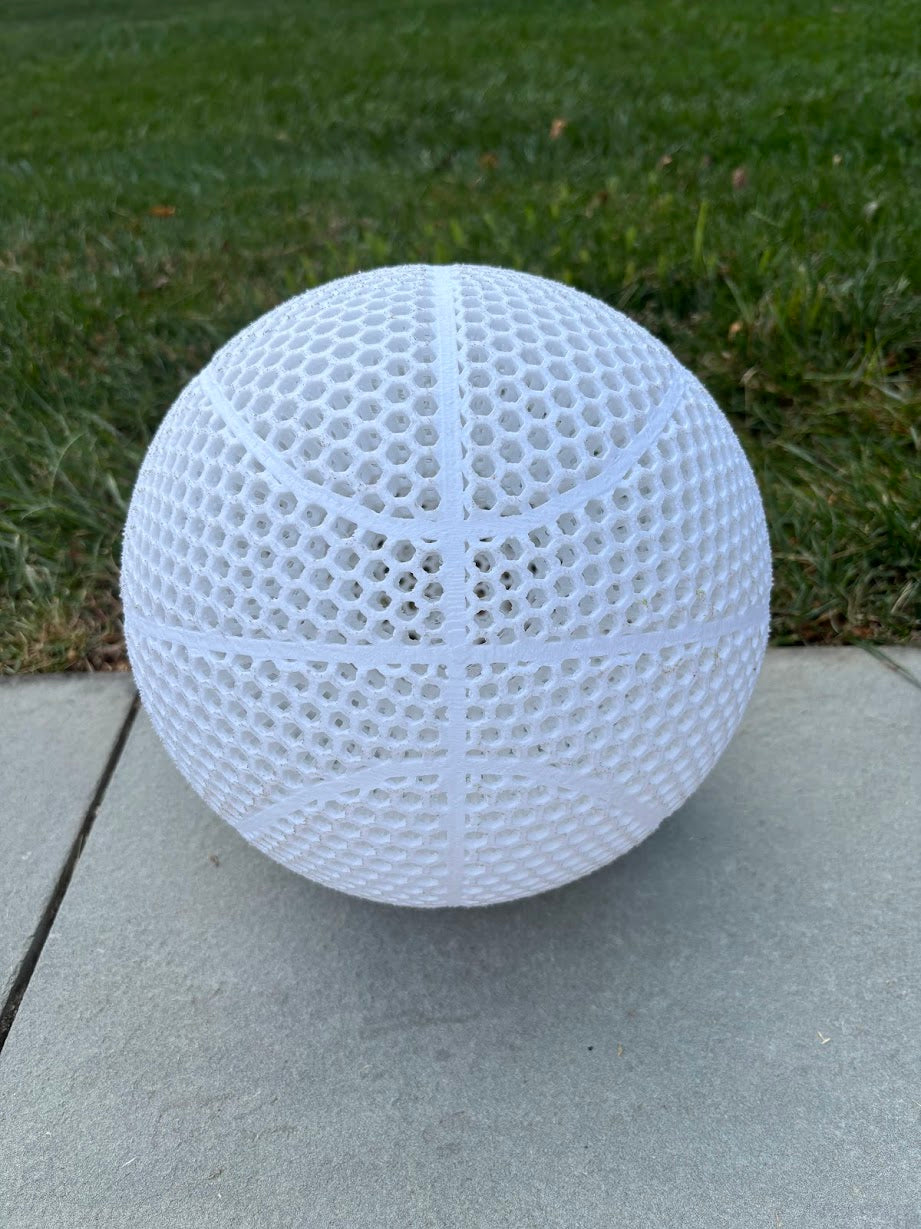 Full Size White Airless Basketball