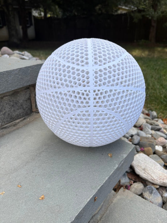 Full Size White Airless Basketball