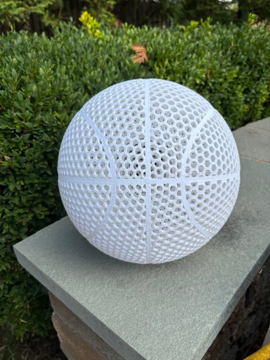 Full Size White Airless Basketball